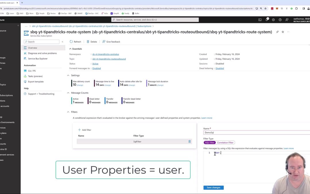 Setting SQL and Correlation Filters on Topic Subscriptions in Azure Service Bus