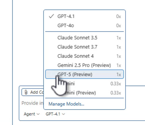 Setting OpenAI GPT-5 in GitHub Copilot
